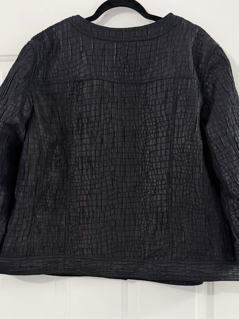 Ruby Rd. Black Textured Button-Front Jean Jacket - Picture 4 of 4